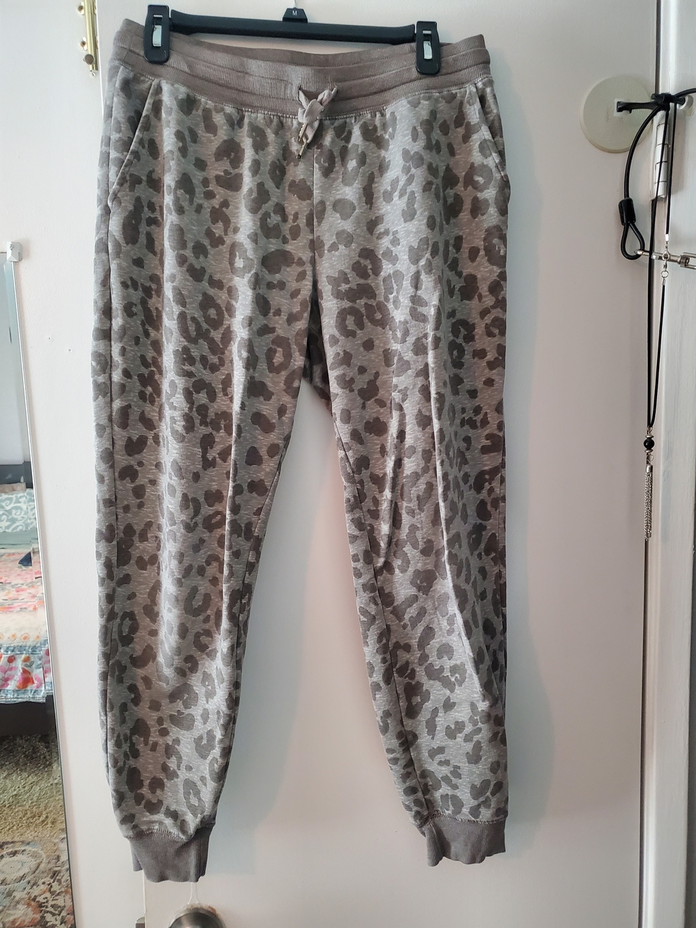 Old Navy Gray Leopard Print Jogger Pants